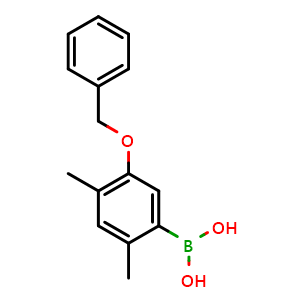 Chemical structure of (5-(Benzyloxy)-2,4-dimethylphenyl)boronic acid , AChemBlock AD291087