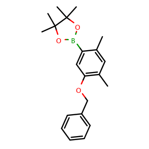 Chemical structure of 2-(5-(Benzyloxy)-2,4-dimethylphenyl)-4,4,5,5-tetramethyl-1,3,2-dioxaborolane , AChemBlock AD291088