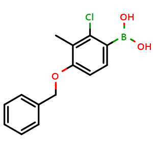 Chemical structure of (4-(Benzyloxy)-2-chloro-3-methylphenyl)boronic acid , AChemBlock AD291096