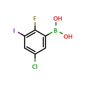 Chemical structure of (5-Chloro-2-fluoro-3-iodophenyl)boronic acid , AChemBlock AD291106