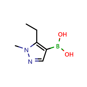 Chemical structure of (5-Ethyl-1-methyl-1H-pyrazol-4-yl)boronic acid , AChemBlock AD291118