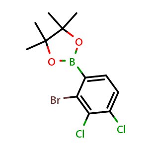 Chemical structure of 2-(2-Bromo-3,4-dichlorophenyl)-4,4,5,5-tetramethyl-1,3,2-dioxaborolane , AChemBlock AD291122