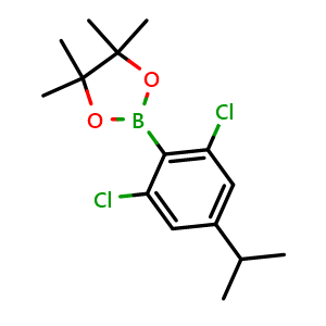 Chemical structure of 2-(2,6-Dichloro-4-isopropylphenyl)-4,4,5,5-tetramethyl-1,3,2-dioxaborolane , AChemBlock AD291127