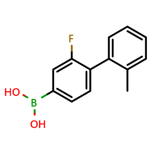 Chemical structure of (2-Fluoro-2'-methyl-[1,1'-biphenyl]-4-yl)boronic acid , AChemBlock AD291130