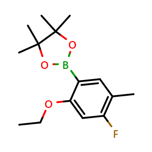 Chemical structure of 2-(2-Ethoxy-4-fluoro-5-methylphenyl)-4,4,5,5-tetramethyl-1,3,2-dioxaborolane , AChemBlock AD291132
