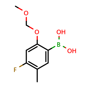 Chemical structure of (4-Fluoro-2-(methoxymethoxy)-5-methylphenyl)boronic acid , AChemBlock AD291133