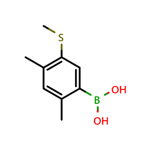 Chemical structure of (2,4-Dimethyl-5-(methylthio)phenyl)boronic acid , AChemBlock AD291142