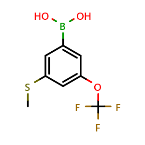 Chemical structure of (3-(Methylthio)-5-(trifluoromethoxy)phenyl)boronic acid , AChemBlock AD291149