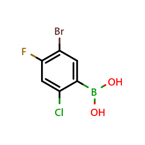 Chemical structure of (5-Bromo-2-chloro-4-fluorophenyl)boronic acid , AChemBlock AD291155
