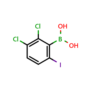 Chemical structure of (2,3-Dichloro-6-iodophenyl)boronic acid , AChemBlock AD291161