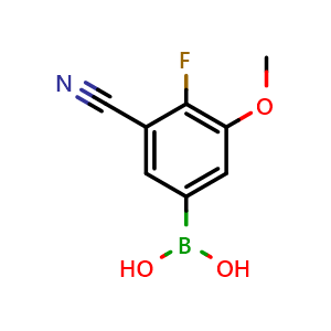 Chemical structure of (3-Cyano-4-fluoro-5-methoxyphenyl)boronic acid , AChemBlock AD291164