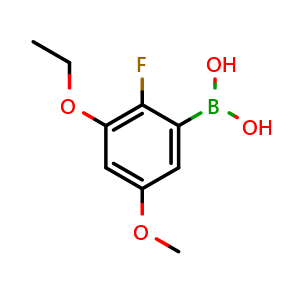 Chemical structure of (3-Ethoxy-2-fluoro-5-methoxyphenyl)boronic acid , AChemBlock AD291165