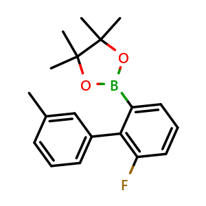 Chemical structure of 2-(6-Fluoro-3'-methyl-[1,1'-biphenyl]-2-yl)-4,4,5,5-tetramethyl-1,3,2-dioxaborolane , AChemBlock AD291166