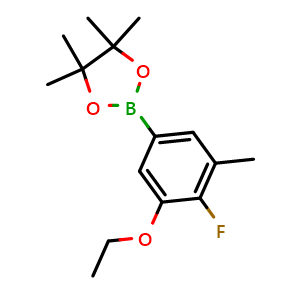Chemical structure of 2-(3-Ethoxy-4-fluoro-5-methylphenyl)-4,4,5,5-tetramethyl-1,3,2-dioxaborolane , AChemBlock AD291175