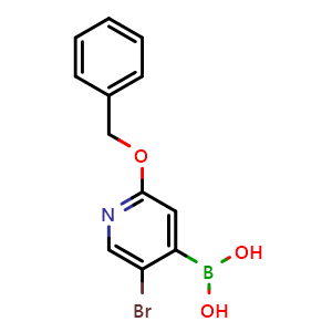 Chemical structure of (2-(Benzyloxy)-5-bromopyridin-4-yl)boronic acid , AChemBlock AD291178