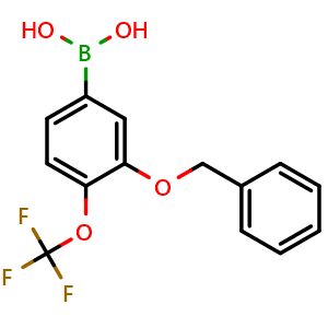 Chemical structure of (3-(Benzyloxy)-4-(trifluoromethoxy)phenyl)boronic acid , AChemBlock AD291179