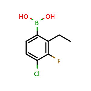 Chemical structure of (4-Chloro-2-ethyl-3-fluorophenyl)boronic acid , AChemBlock AD291184