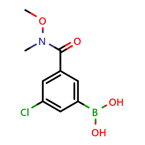 Chemical structure of (3-Chloro-5-(methoxy(methyl)carbamoyl)phenyl)boronic acid , AChemBlock AD291185