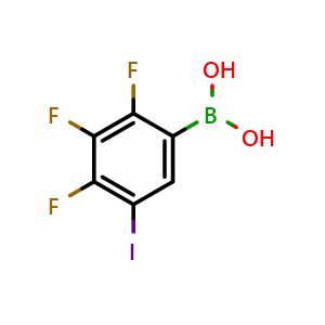 Chemical structure of (2,3,4-Trifluoro-5-iodophenyl)boronic acid , AChemBlock AD291187