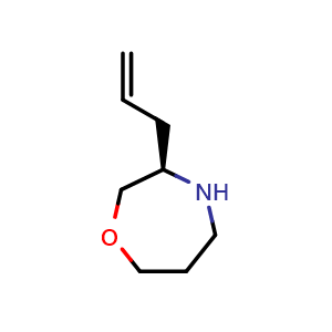 Chemical structure of (R)-3-Allyl-1,4-oxazepane , AChemBlock AD291197