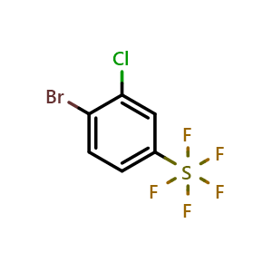 Chemical structure of (4-Bromo-3-chlorophenyl)pentafluoro-lambda6-sulfane , AChemBlock AD291199