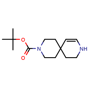 Chemical structure of tert-Butyl 3,9-diazaspiro[5.5]undec-7-ene-3-carboxylate , AChemBlock AD291204