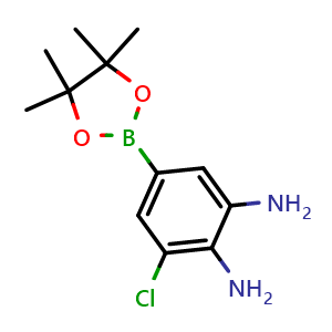 Chemical structure of 3-Chloro-5-(4,4,5,5-tetramethyl-1,3,2-dioxaborolan-2-yl)benzene-1,2-diamine , AChemBlock AD291227