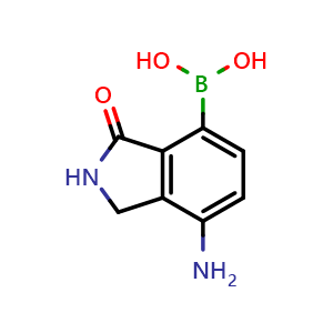 Chemical structure of (7-Amino-3-oxoisoindolin-4-yl)boronic acid , AChemBlock AD291238