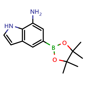 Chemical structure of 5-(4,4,5,5-Tetramethyl-1,3,2-dioxaborolan-2-yl)-1H-indol-7-amine , AChemBlock AD291248
