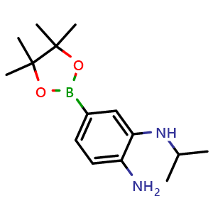 Chemical structure of N1-Isopropyl-5-(4,4,5,5-tetramethyl-1,3,2-dioxaborolan-2-yl)benzene-1,2-diamine , AChemBlock AD291253