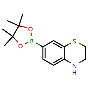Chemical structure of 7-(4,4,5,5-Tetramethyl-1,3,2-dioxaborolan-2-yl)-3,4-dihydro-2H-benzo[b][1,4]thiazine , AChemBlock AD291254
