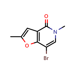 Chemical structure of 7-Bromo-2,5-dimethylfuro[3,2-c]pyridin-4(5H)-one , AChemBlock AD291257