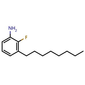 Chemical structure of 2-Fluoro-3-octylaniline , AChemBlock AD291258