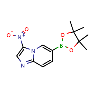Chemical structure of 3-Nitro-6-(4,4,5,5-tetramethyl-1,3,2-dioxaborolan-2-yl)imidazo[1,2-a]pyridine , AChemBlock AD291259