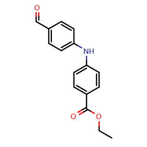 Chemical structure of Ethyl 4-((4-formylphenyl)amino)benzoate , AChemBlock AD291262
