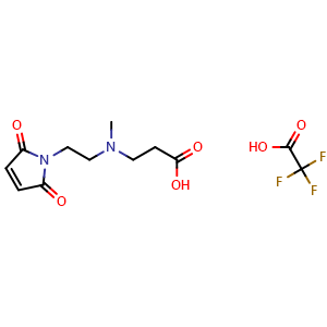 Chemical structure of 2,2,2-Trifluoroacetic acid compound with 3-((2-(2,5-dioxo-2,5-dihydro-1H-pyrrol-1-yl)ethyl)(methyl)amino)propanoic acid (1:1) , AChemBlock AD291272