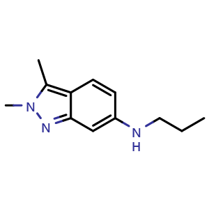Chemical structure of 2,3-Dimethyl-N-propyl-2H-indazol-6-amine , AChemBlock AD291286
