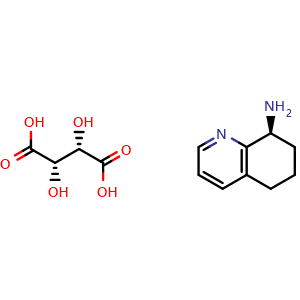 Chemical structure of (S)-5,6,7,8-Tetrahydro-8-aminoquinoline-D-tartrate , AChemBlock AD291297