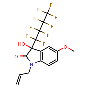 Chemical structure of 1-Allyl-3-hydroxy-5-methoxy-3-(1,1,2,2,3,3,4,4,4-nonafluorobutyl)indol-2-one , AChemBlock AD291303