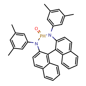 Chemical structure of (11bS)-3,5-Bis(3,5-dimethylphenyl)-3,5-dihydrodinaphtho[2,1-d:1',2'-f][1,3,2]diazaphosphepine 4-oxide , AChemBlock AD291313