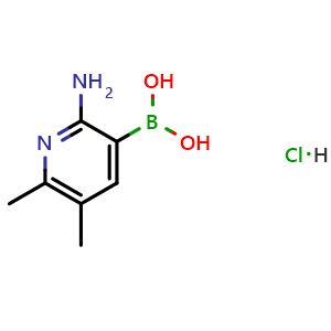 Chemical structure of (2-Amino-5,6-dimethylpyridin-3-yl)boronic acid hydrochloride , AChemBlock AD291317