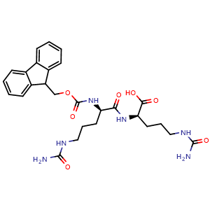 Chemical structure of Fmoc-D-Cit-D-Cit-OH , AChemBlock AD291320