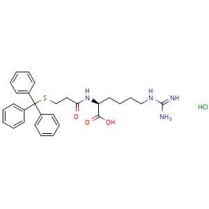 Chemical structure of MPA(Trt)-HomoArg-OH.HCl , AChemBlock AD291321