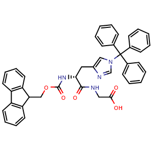 Chemical structure of Fmoc-D-His(Trt)-Gly-OH , AChemBlock AD291325