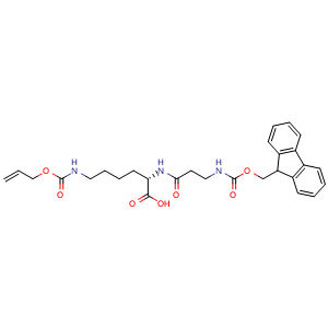 Chemical structure of Fmoc-β-Ala-Lys(Alloc)-OH , AChemBlock AD291329