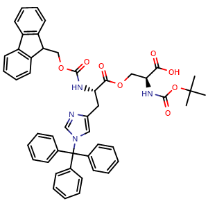 Chemical structure of Boc-Ser(Fmoc-His(Trt))-OH , AChemBlock AD291331