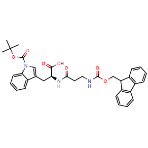 Chemical structure of Fmoc-β-Ala-Trp(Boc)-OH , AChemBlock AD291333