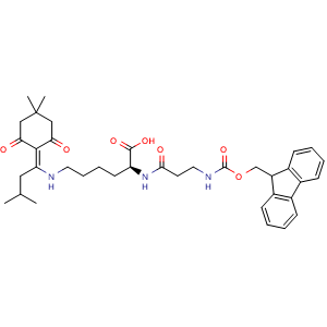 Chemical structure of Fmoc-β-Ala-Lys(Ivdde)-OH , AChemBlock AD291338