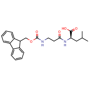 Chemical structure of Fmoc-β-Ala-D-Leu-OH , AChemBlock AD291347