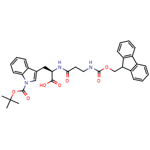 Chemical structure of Fmoc-β-Ala-D-Trp(Boc)-OH , AChemBlock AD291349